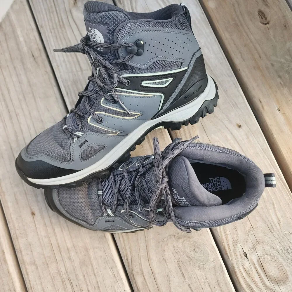 The North Face Womens Gray Hedgehog Fastpack II Mid Waterproof Hiking Shoes Sz10